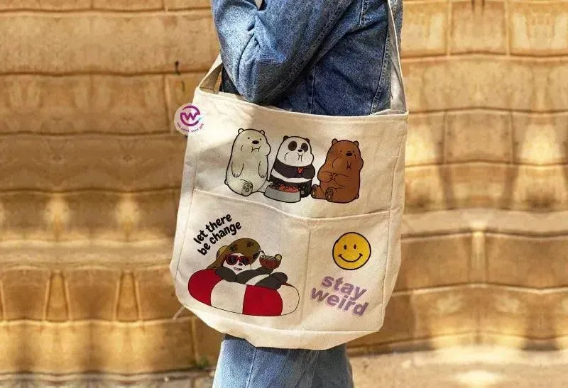 Custom bag- Cross Tote Bag - Three Bears - WE PRINT