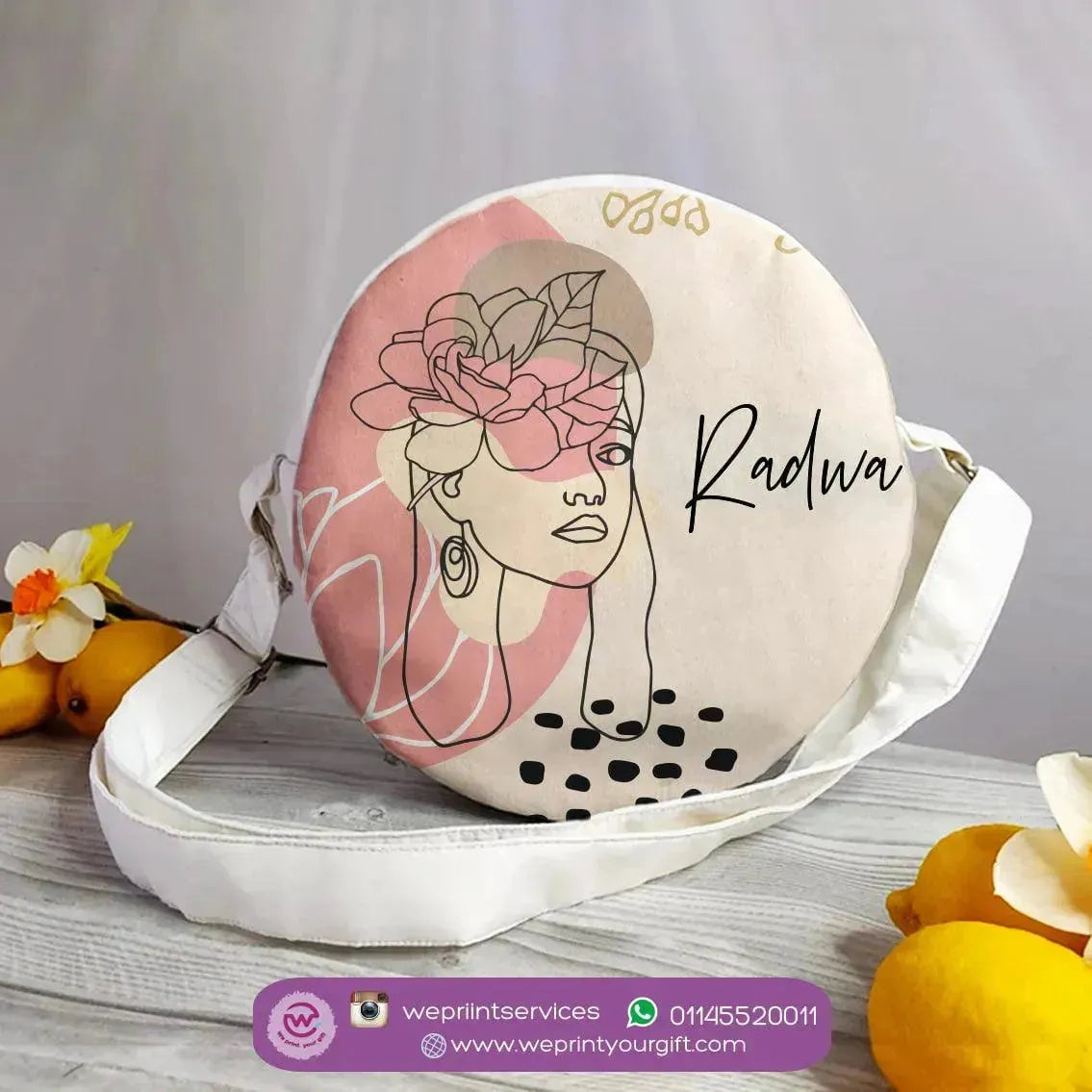 Custom Bag- Round Bag - One Line Art - WE PRINT