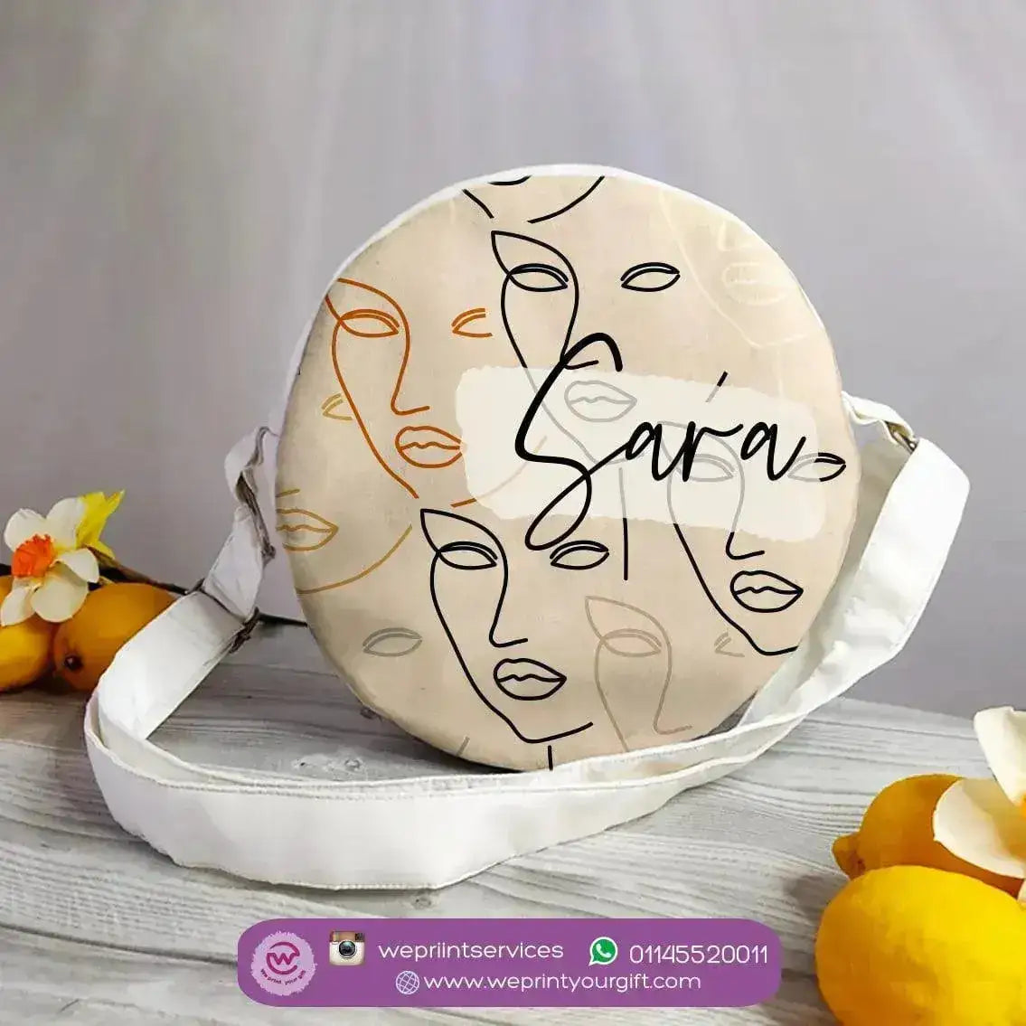 Custom Bag- Round Bag - One Line Art - WE PRINT