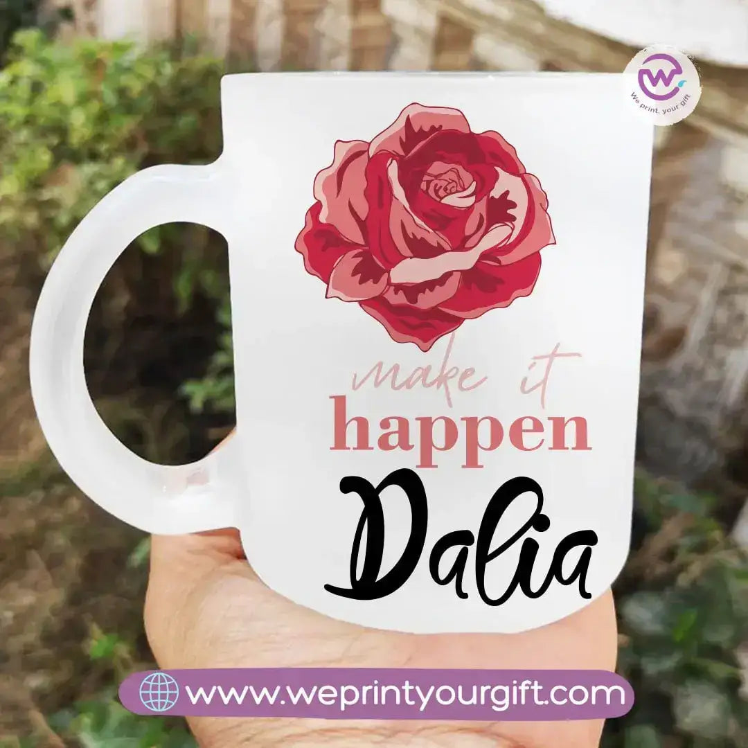 Custom Mug-Matt Glass Mug- Floral - WE PRINT