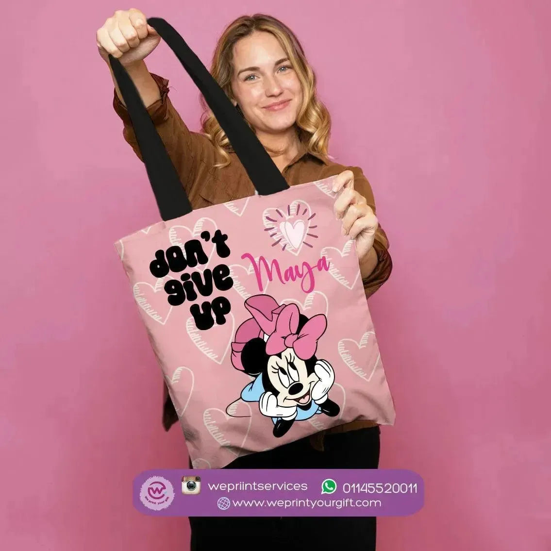 custom tote bag- Canvas - Minnie Mouse - WE PRINT