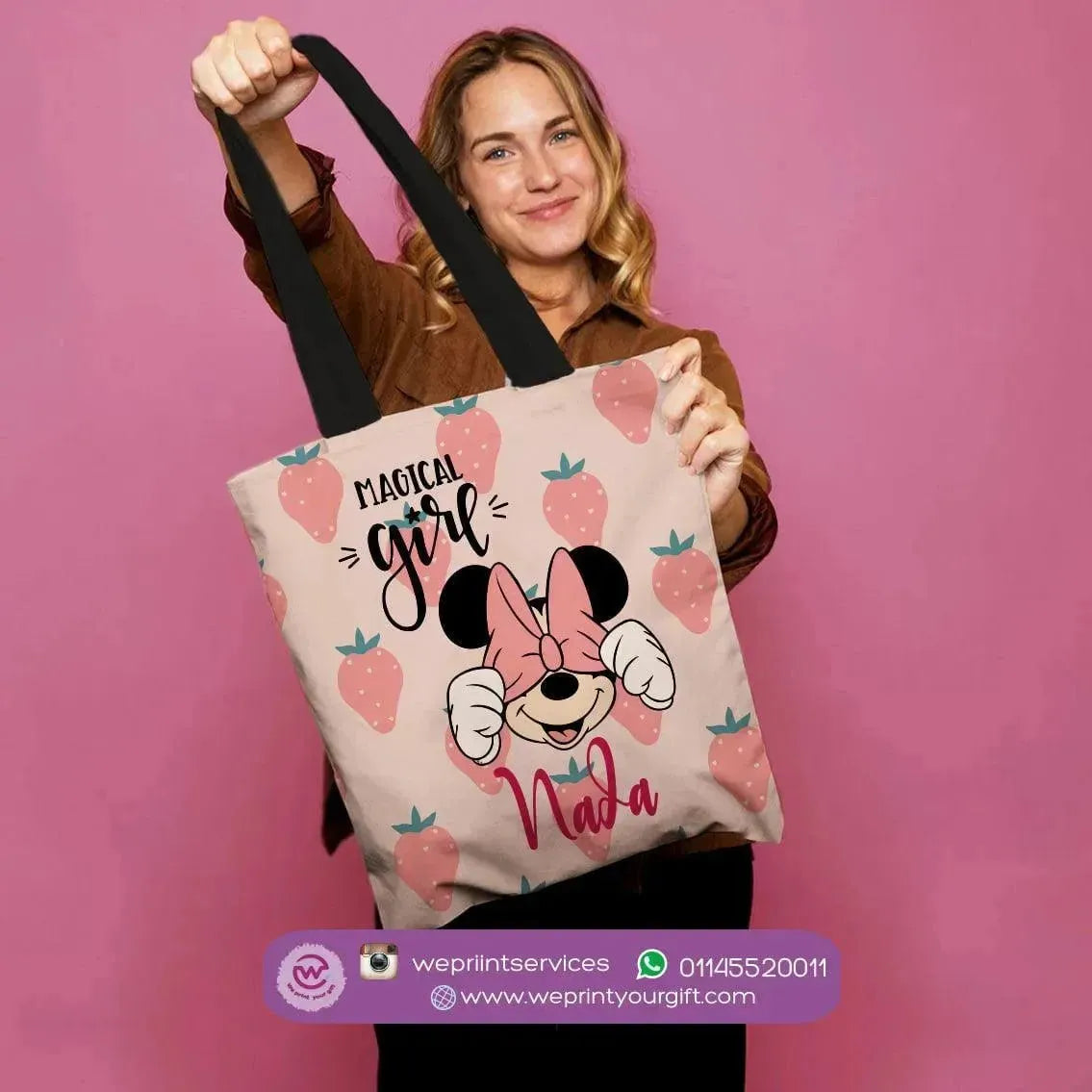 custom tote bag- Canvas - Minnie Mouse - WE PRINT