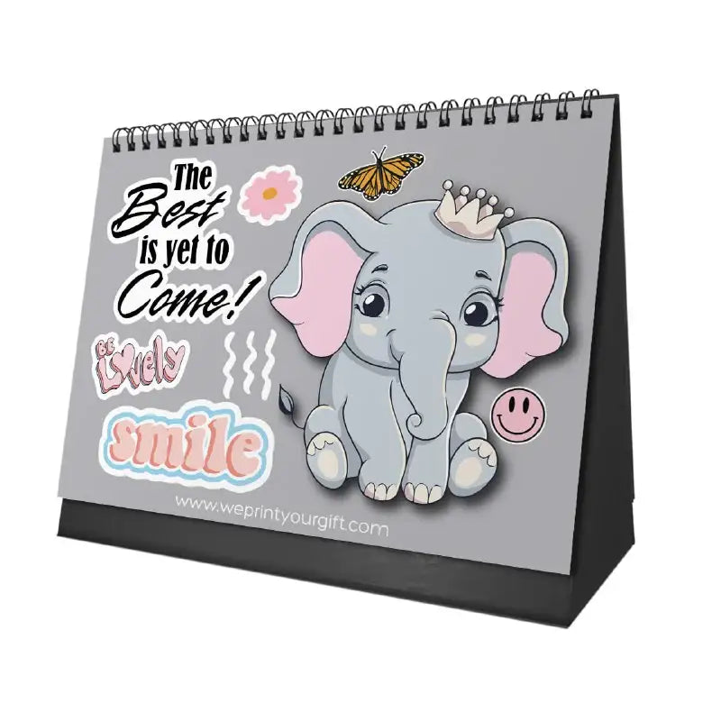 Cute Elephant Desk Calendar 2026 - WE PRINT