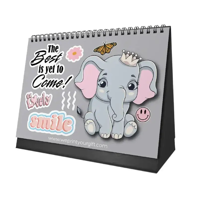 Cute Elephant Desk Calendar 2026 - WE PRINT
