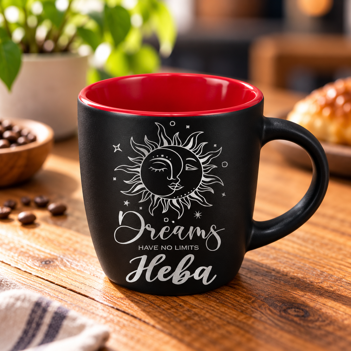 Motivational Engraved Matte Black Espresso Cup