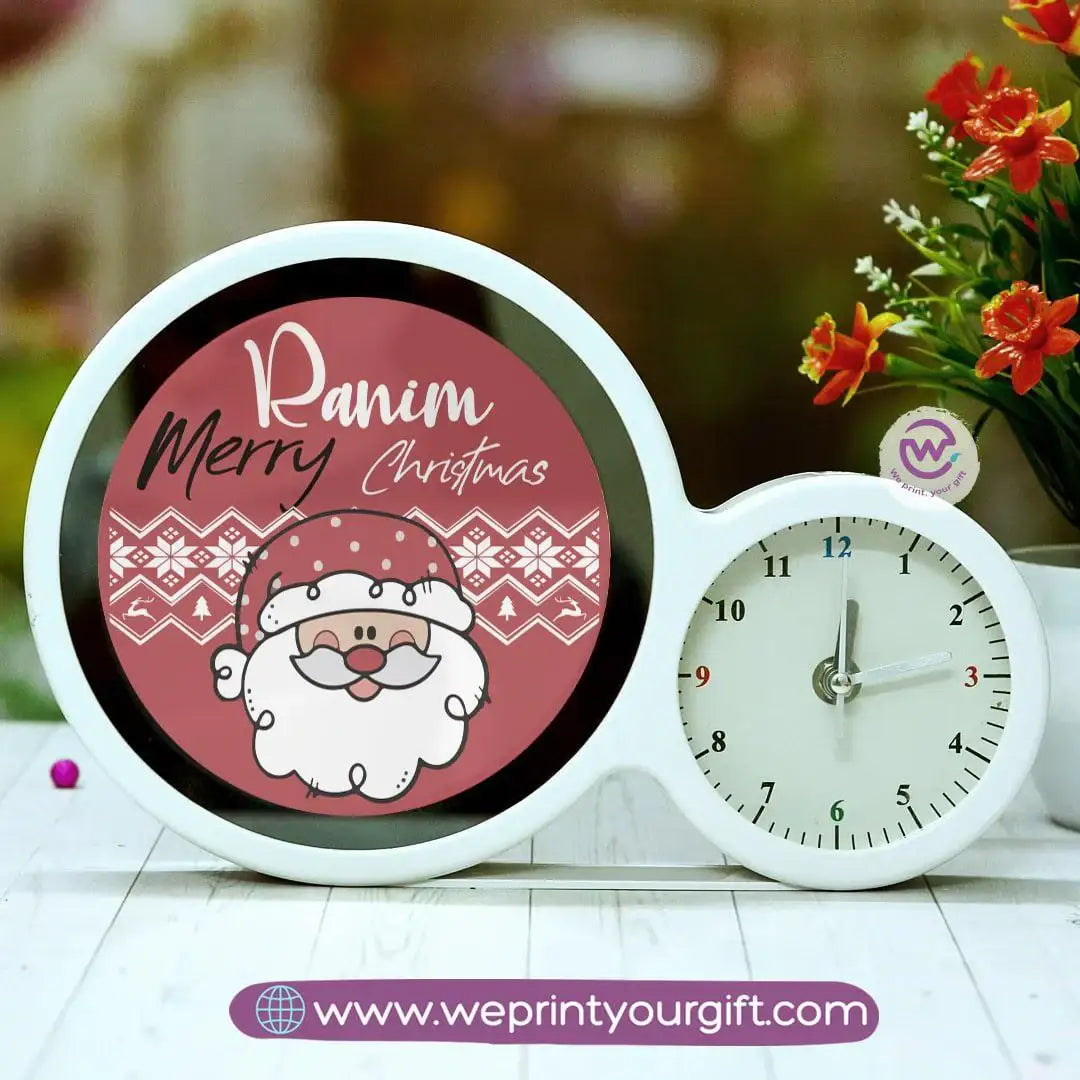 Round Magic Mirror with Clock – Christmas Edition - WE PRINT