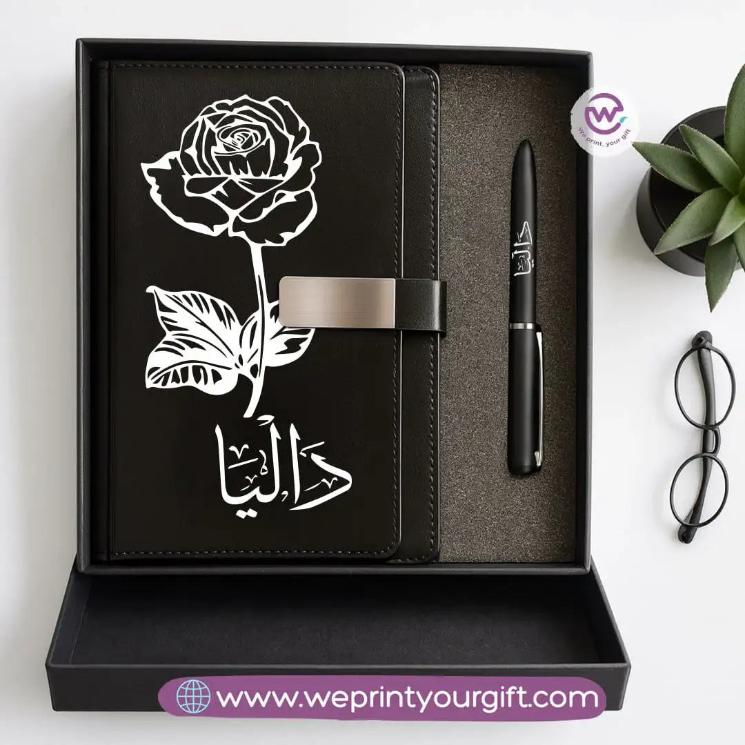Personalized One Line Art Gift Box – Custom Name Notebook & Engraved Pen - WE PRINT