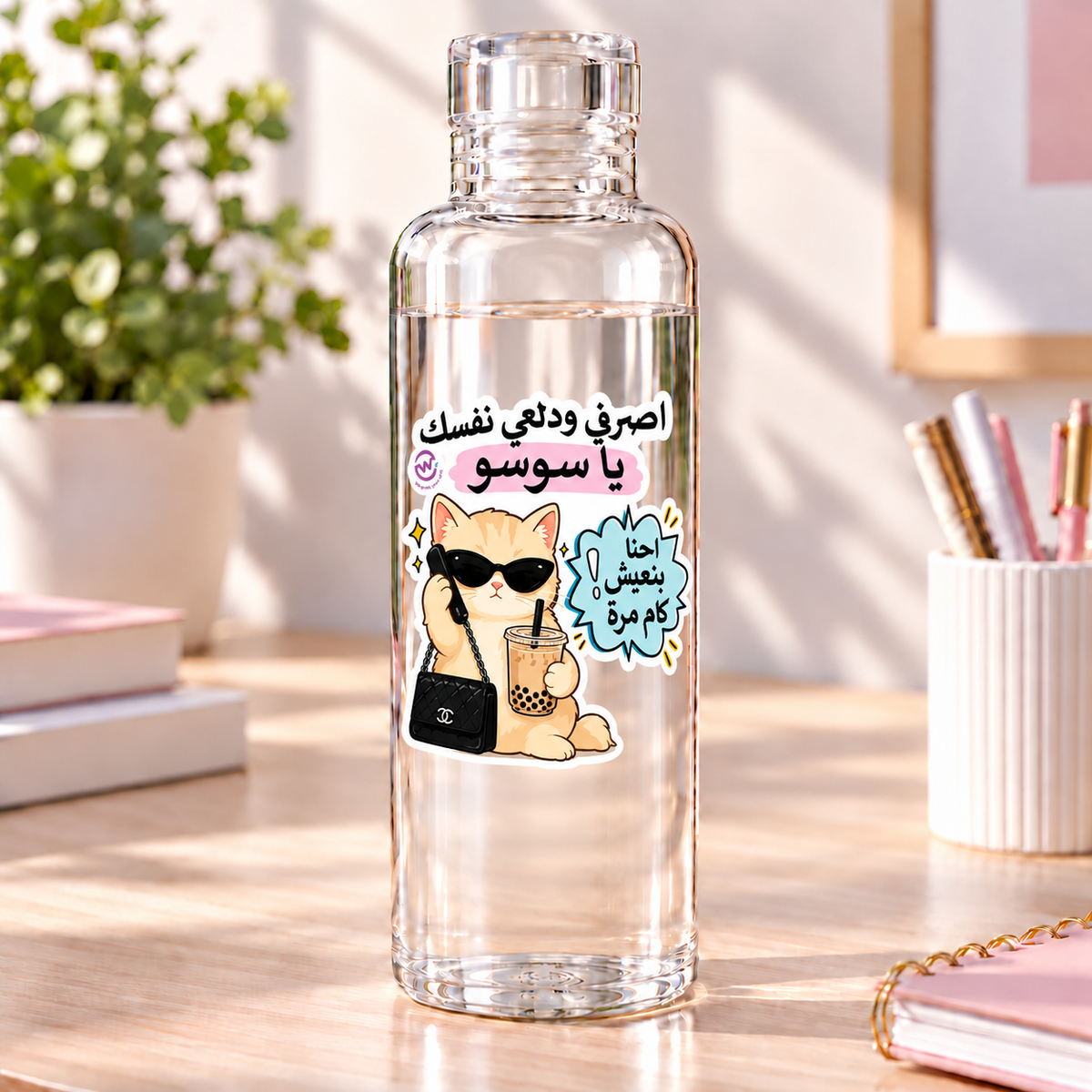 Funny & Comic Clear Acrylic Water Bottles