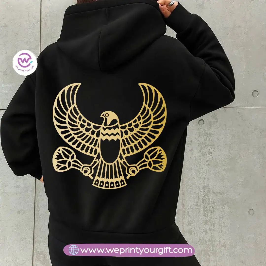 Pharaonic Gold Print Hoodie – Cotton Melton Unisex - WE PRINT
