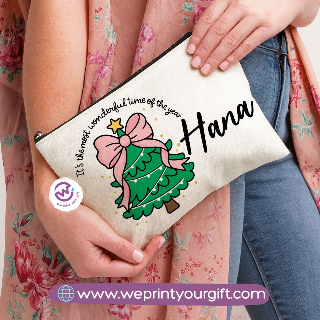 Christmas Makeup Bag & Pencil Case – Premium Cotton Pouch (23×17 cm)