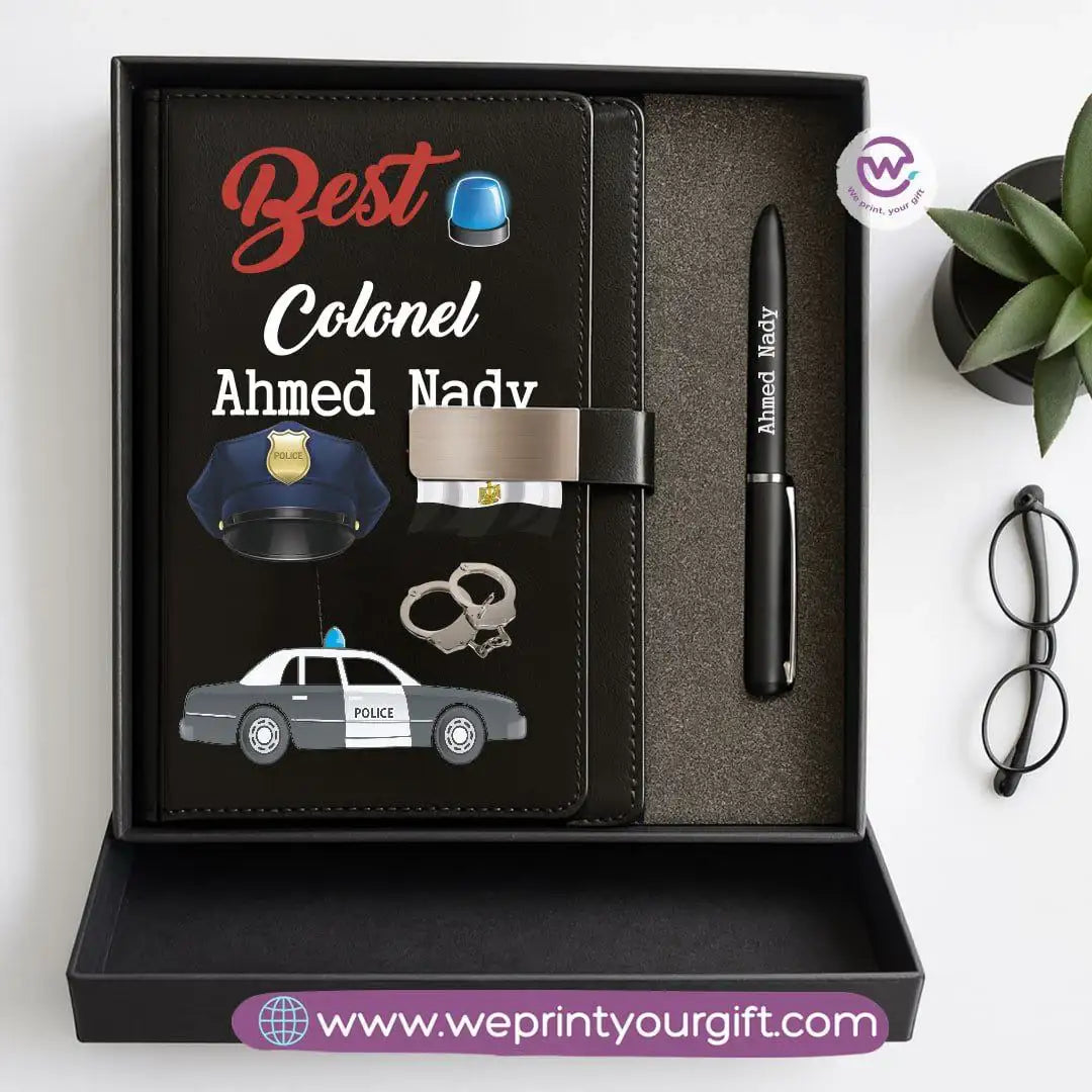 Personalized Leather Notebook & Engraved Pen Gift Box – Career Collection - WE PRINT