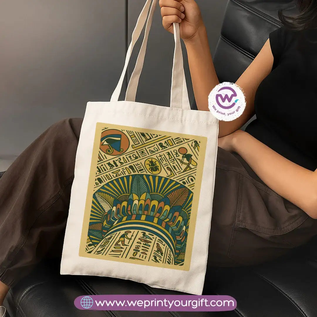Ancient Egyptian Heritage Canvas Tote Bag – Premium Heavy Fabric - WE PRINT