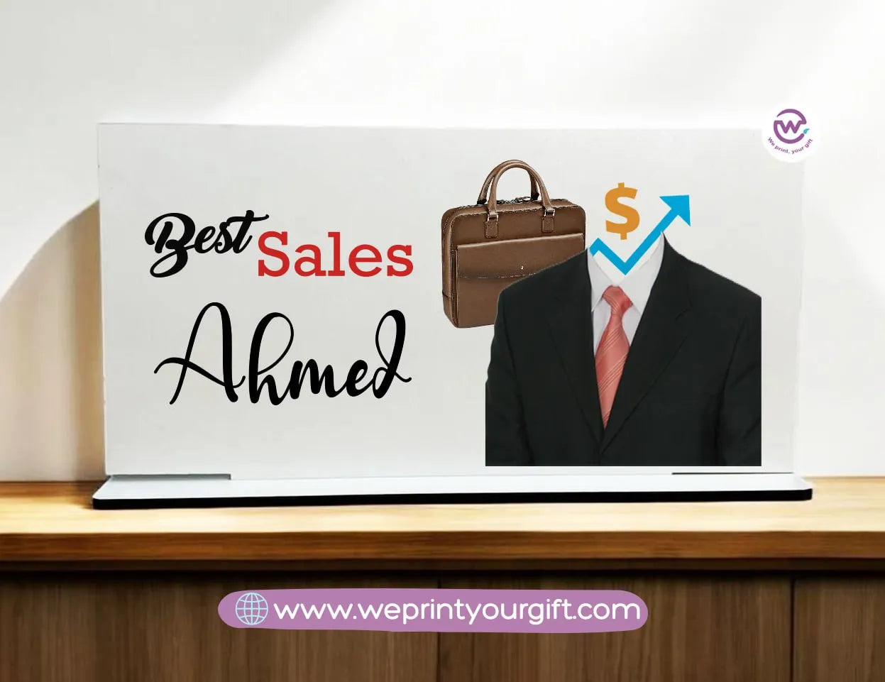 Desk Wooden Sign- Jobs - WE PRINT