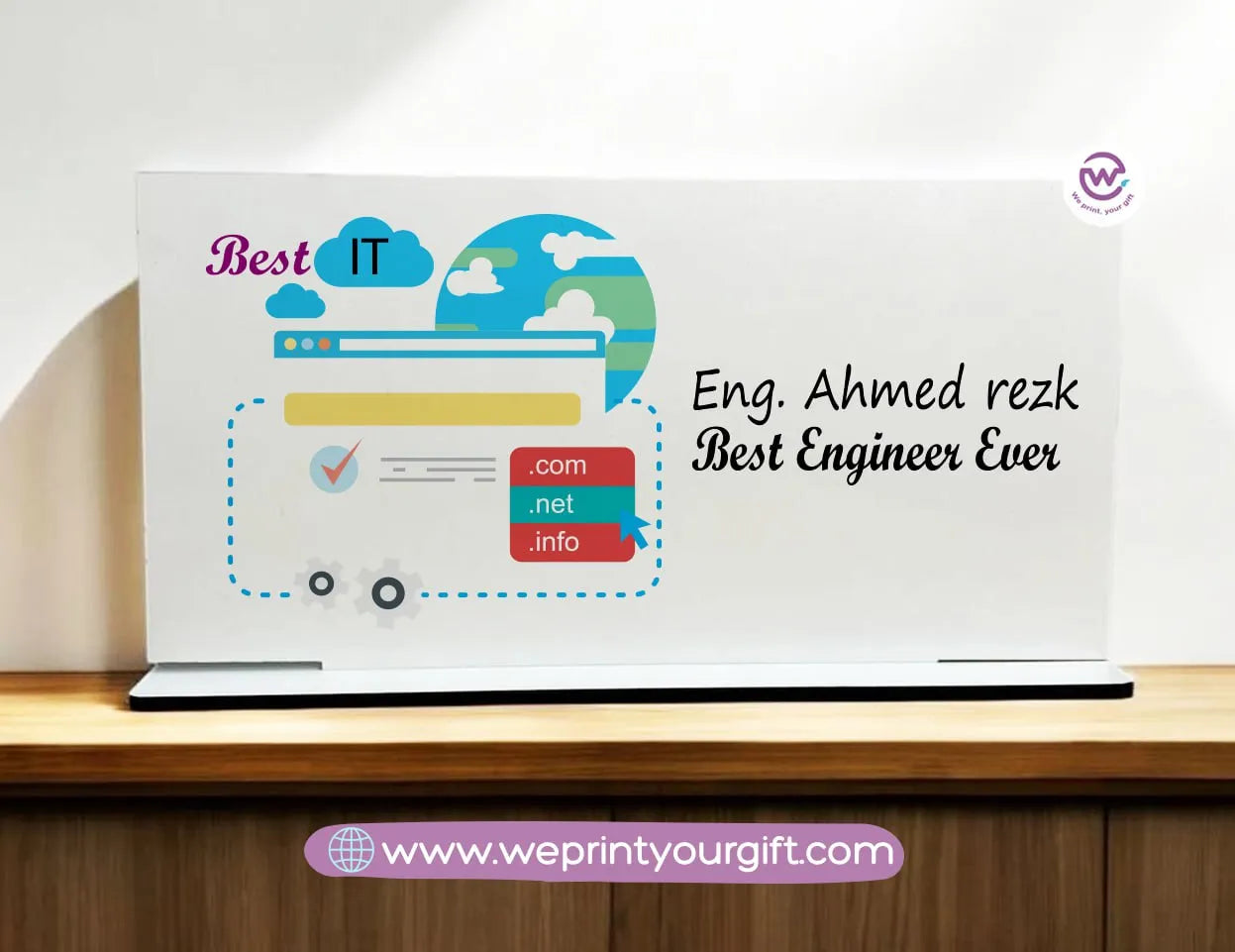 Desk Wooden Sign- Jobs - WE PRINT