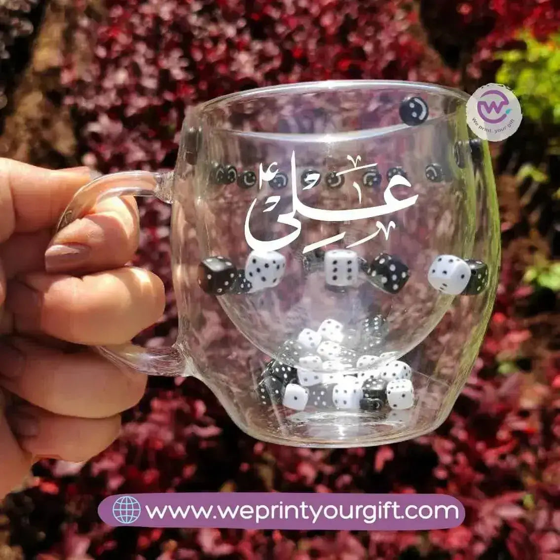 Double wall coffee cups- Dice- Arabic Names - WE PRINT