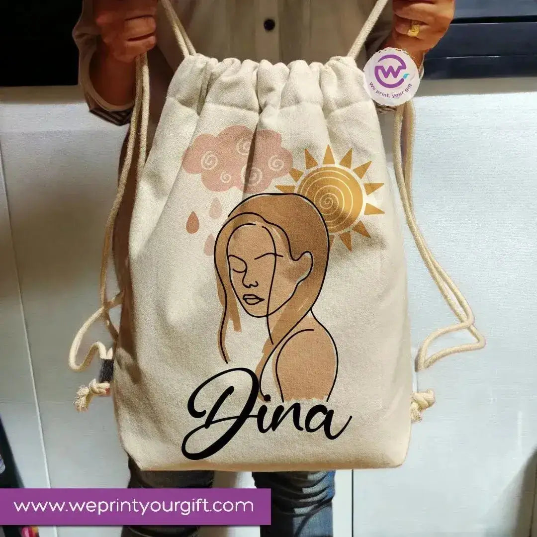 Drawstring Bag -Line art - WE PRINT