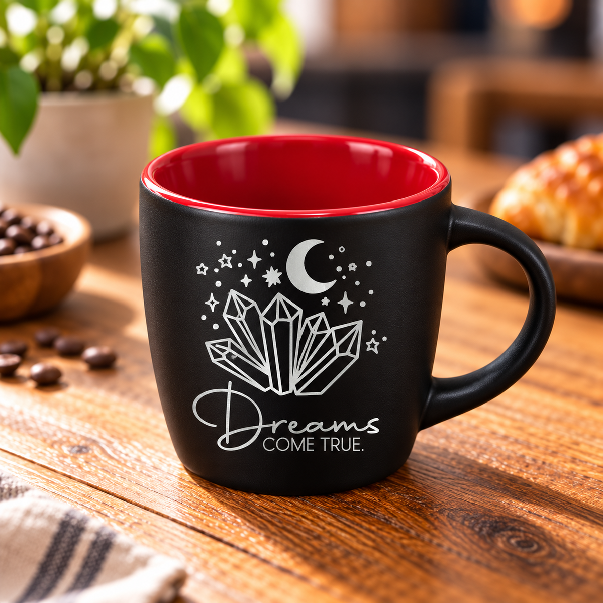 Motivational Engraved Matte Black Espresso Cup