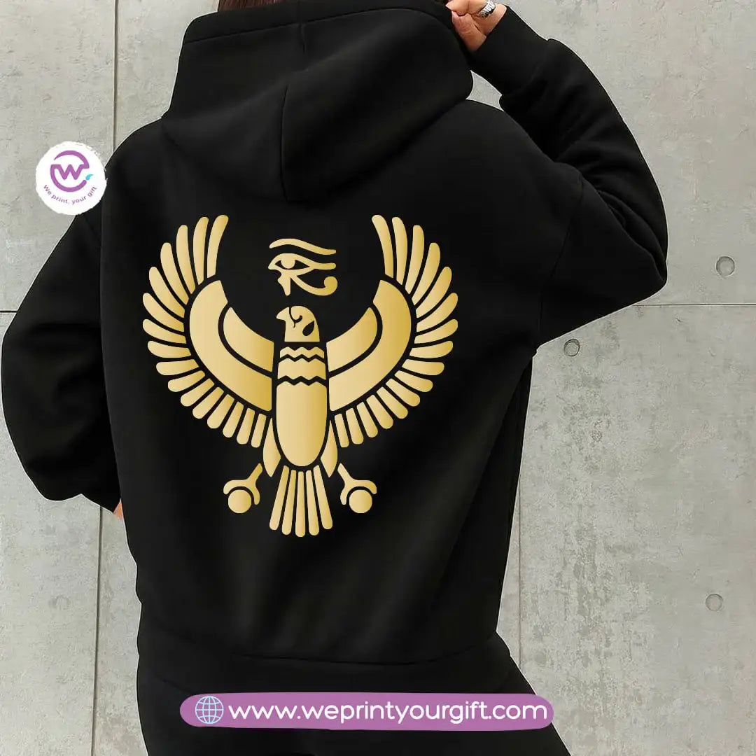 Pharaonic Gold Print Hoodie – Cotton Melton Unisex - WE PRINT