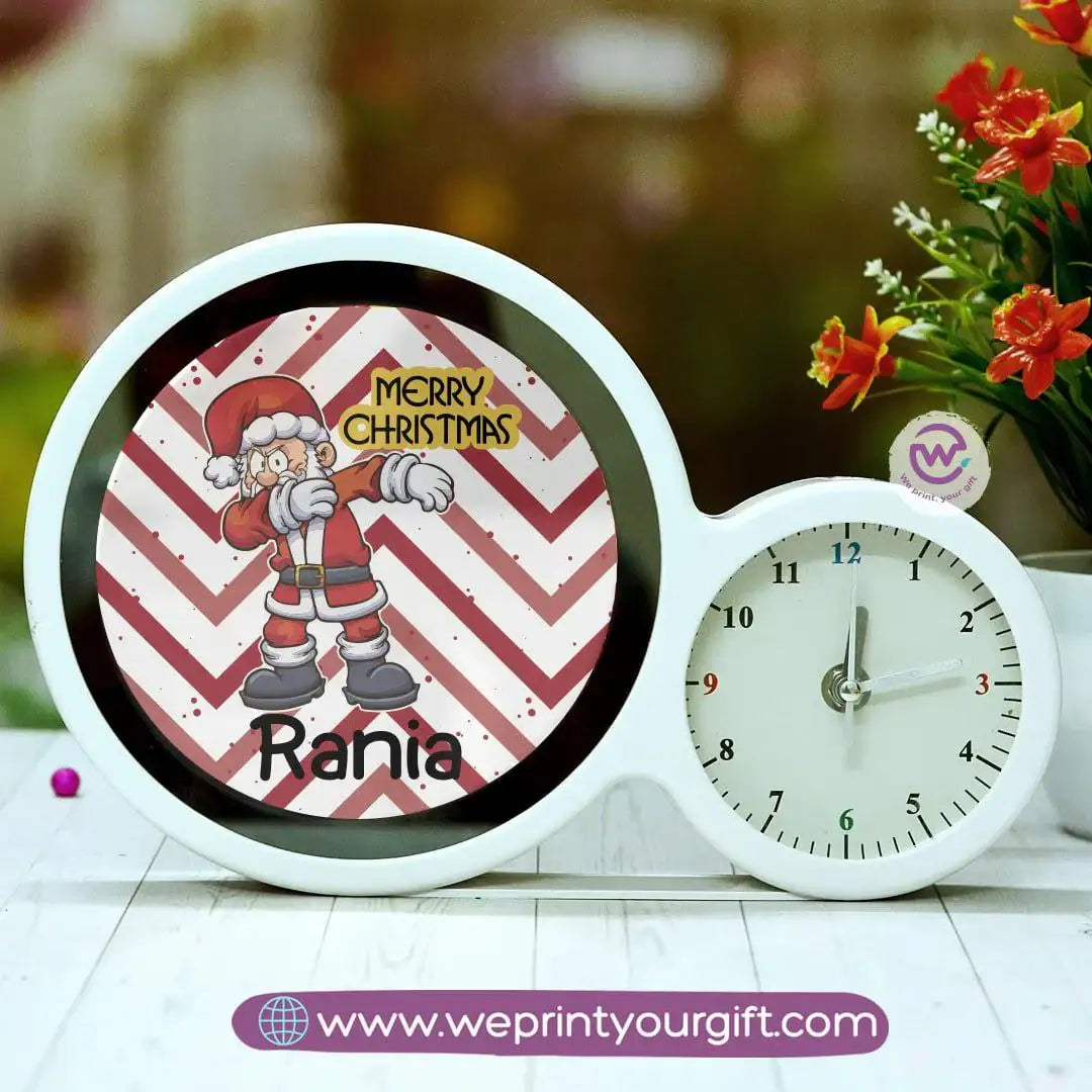 Round Magic Mirror with Clock – Christmas Edition - WE PRINT