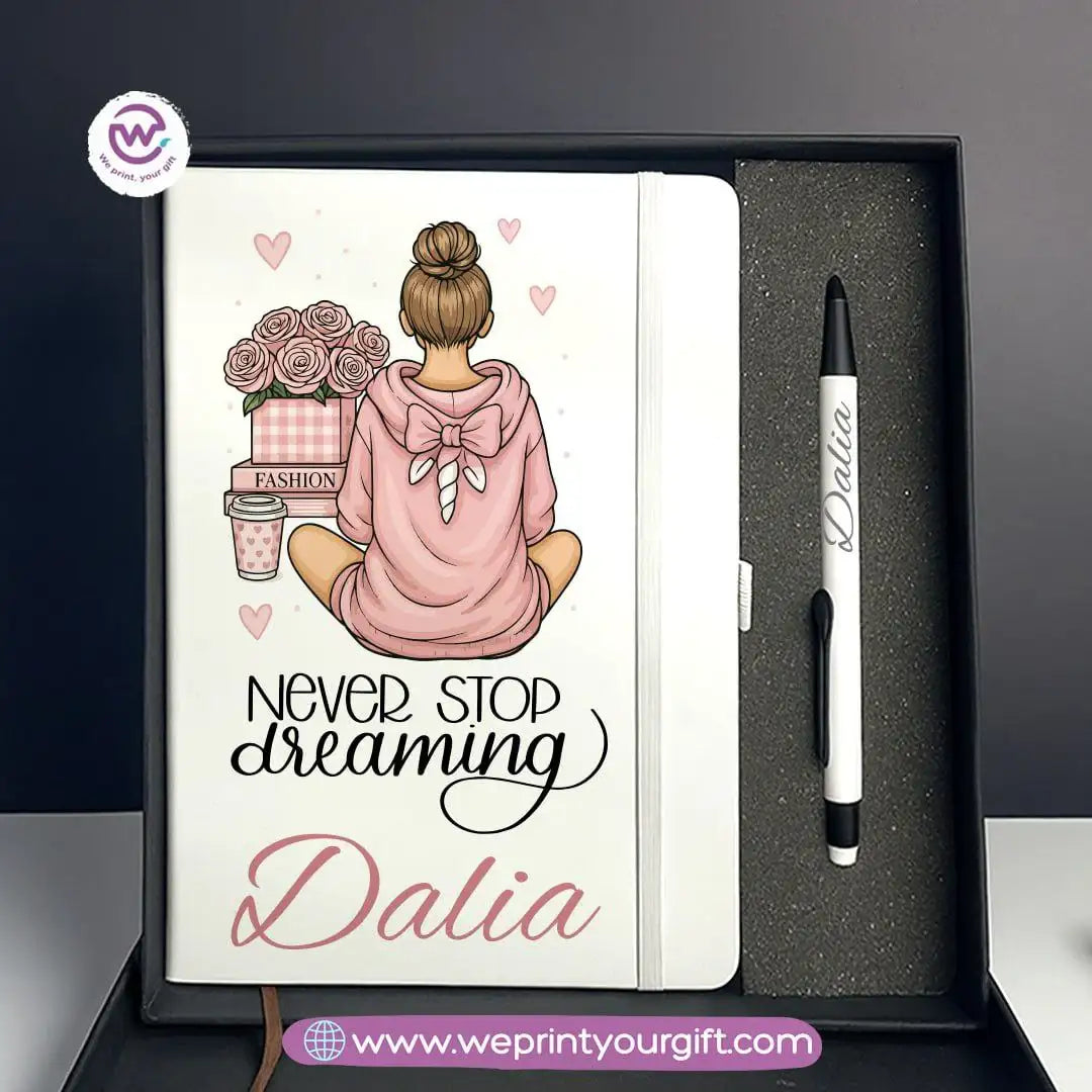 Digital Art Motivational Gift Box โ Personalized Notebook & Engraved Pen - WE PRINT
