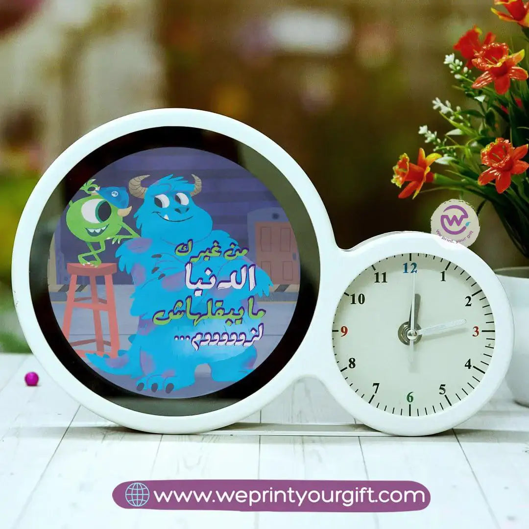Round Magic Mirror with Clock – Monsters Inc Edition - WE PRINT