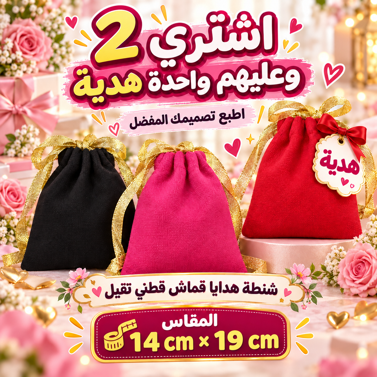 Gift Bag - size 14 cm * 19 cm - Buy 2 get 1 free