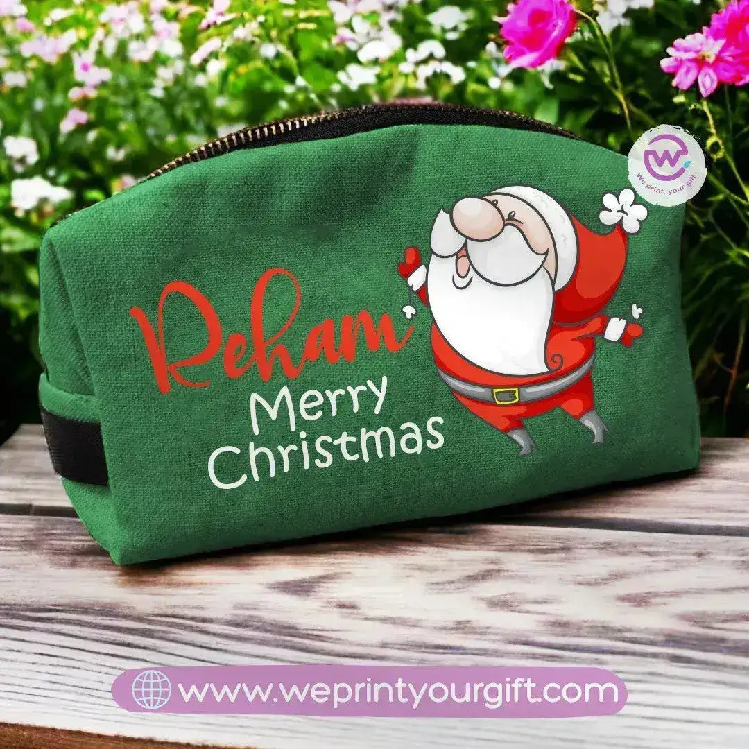 Fabric Boxy Pouch Makeup bag-Christmas Designs - WE PRINT