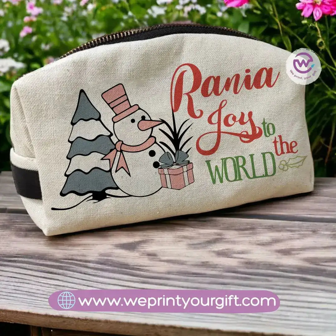 Fabric Boxy Pouch Makeup-Christmas names - WE PRINT