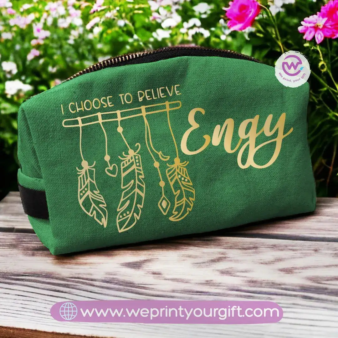 Fabric Boxy Pouch Makeup-English Quotes - WE PRINT