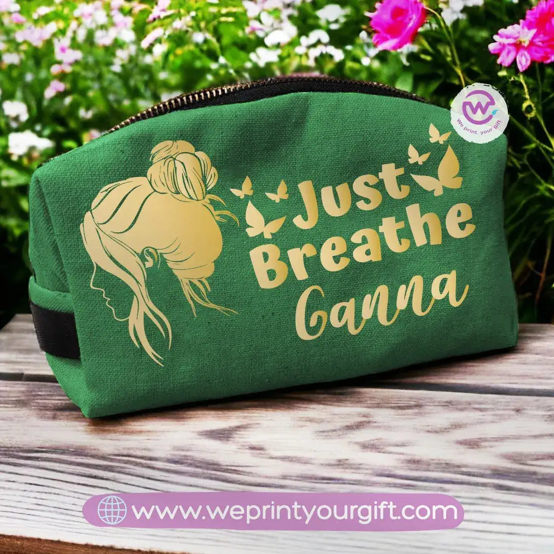 Fabric Boxy Pouch Makeup-English Quotes - WE PRINT