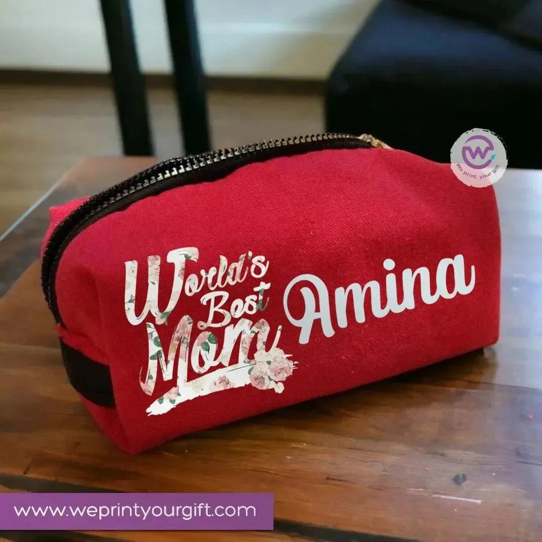 Fabric Boxy Pouch Makeup - Mother's Day -B - WE PRINT