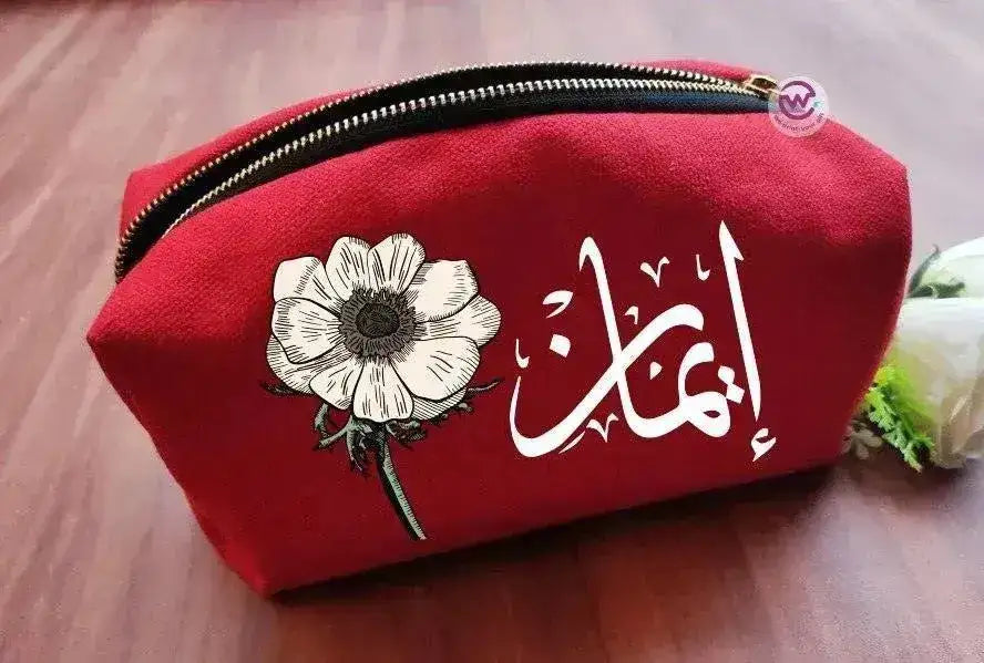 Fabric Boxy Pouch Makeup - Names-B - WE PRINT
