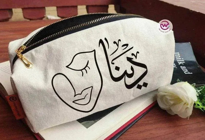 Fabric Boxy Pouch Makeup - Names - WE PRINT