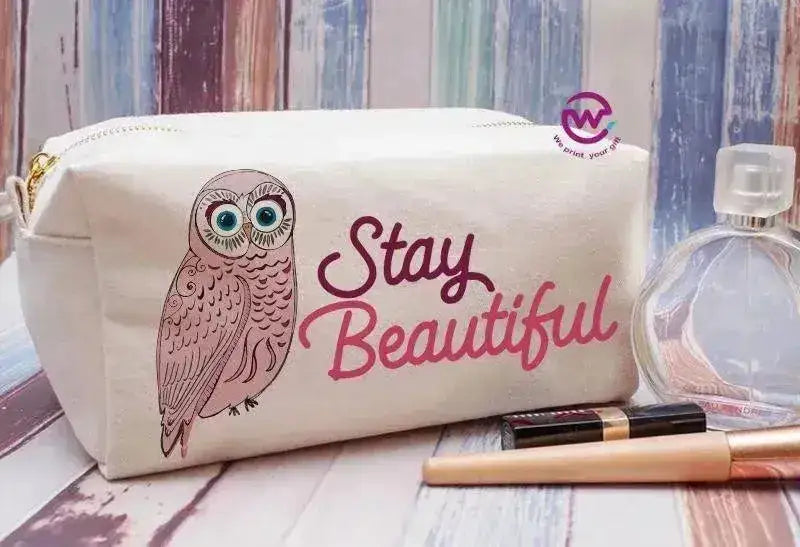 Fabric Boxy Pouch Makeup - Owl - WE PRINT