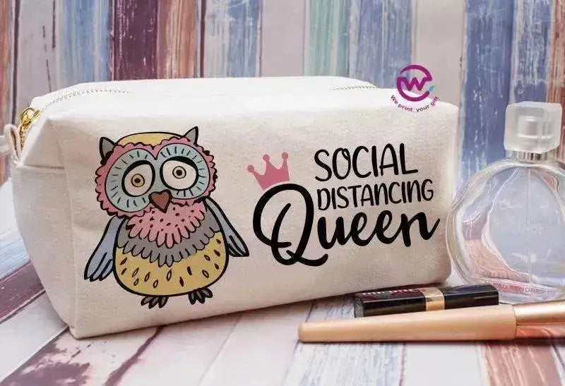 Fabric Boxy Pouch Makeup - Owl - WE PRINT