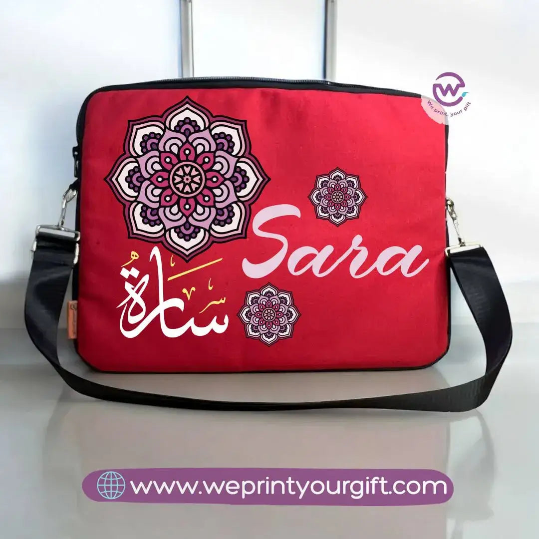 Fabric Laptop Sleeve- names mandala - WE PRINT
