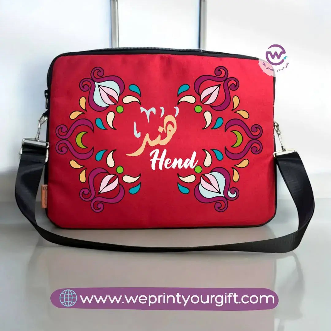 Fabric Laptop Sleeve- names mandala - WE PRINT