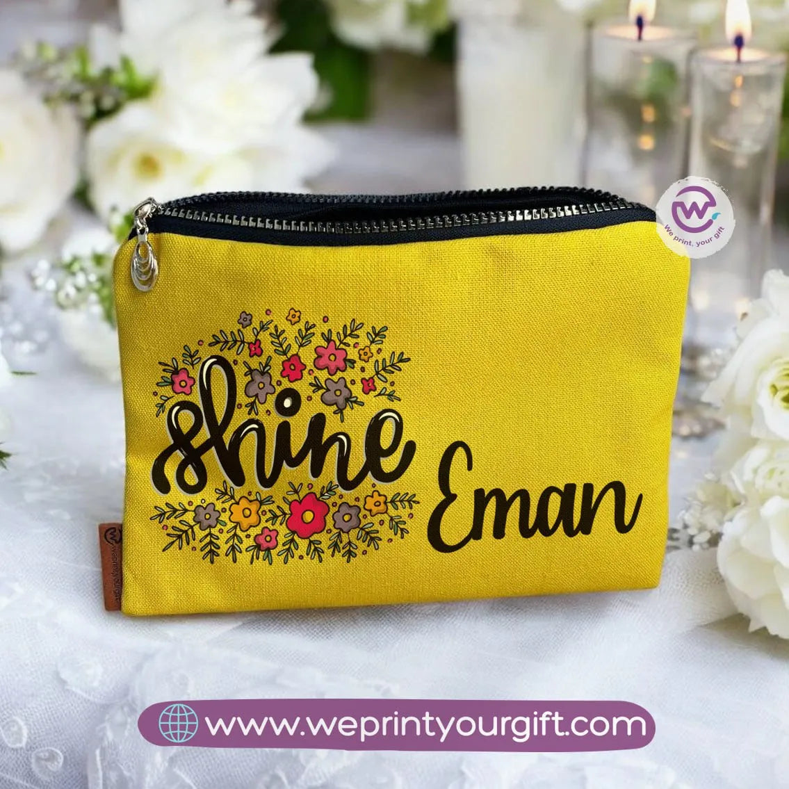 Fabric Makeup Bag-Motivation- Names - WE PRINT