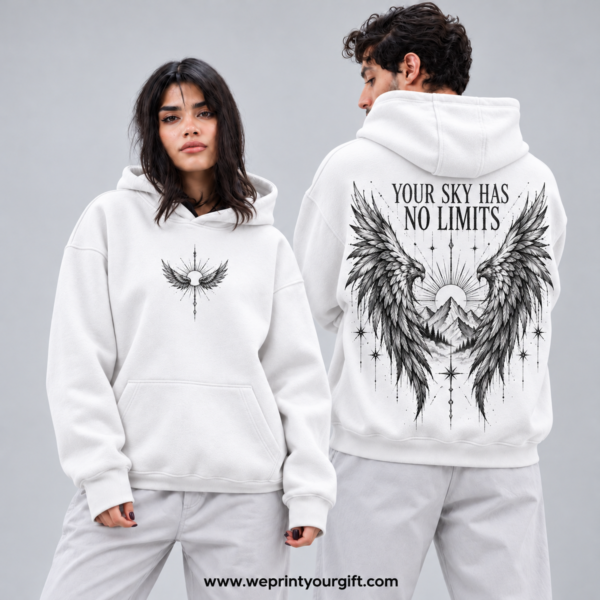 Unisex "Angel Wings" Hoodie - Premium Melton Cotton