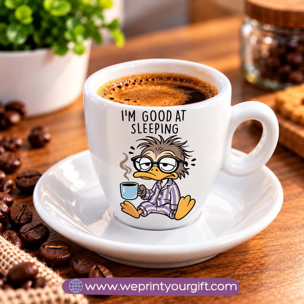 Ceramic Coffee Cup with Saucer – Customization Options