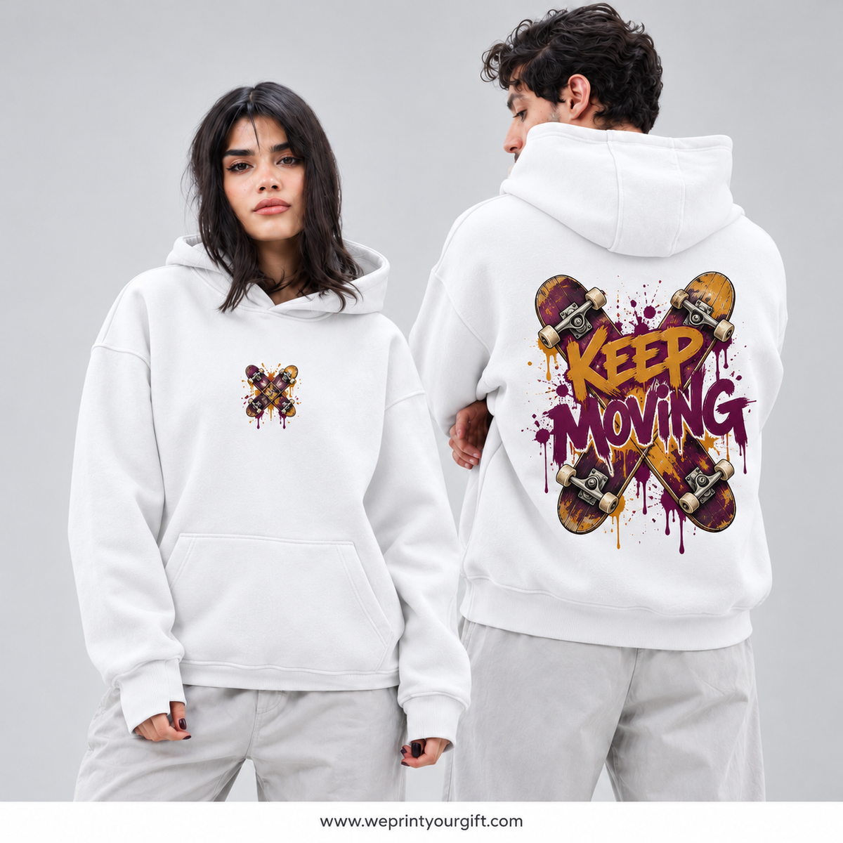 Unisex "Keep Moving" Hoodie - Premium Melton Cotton
