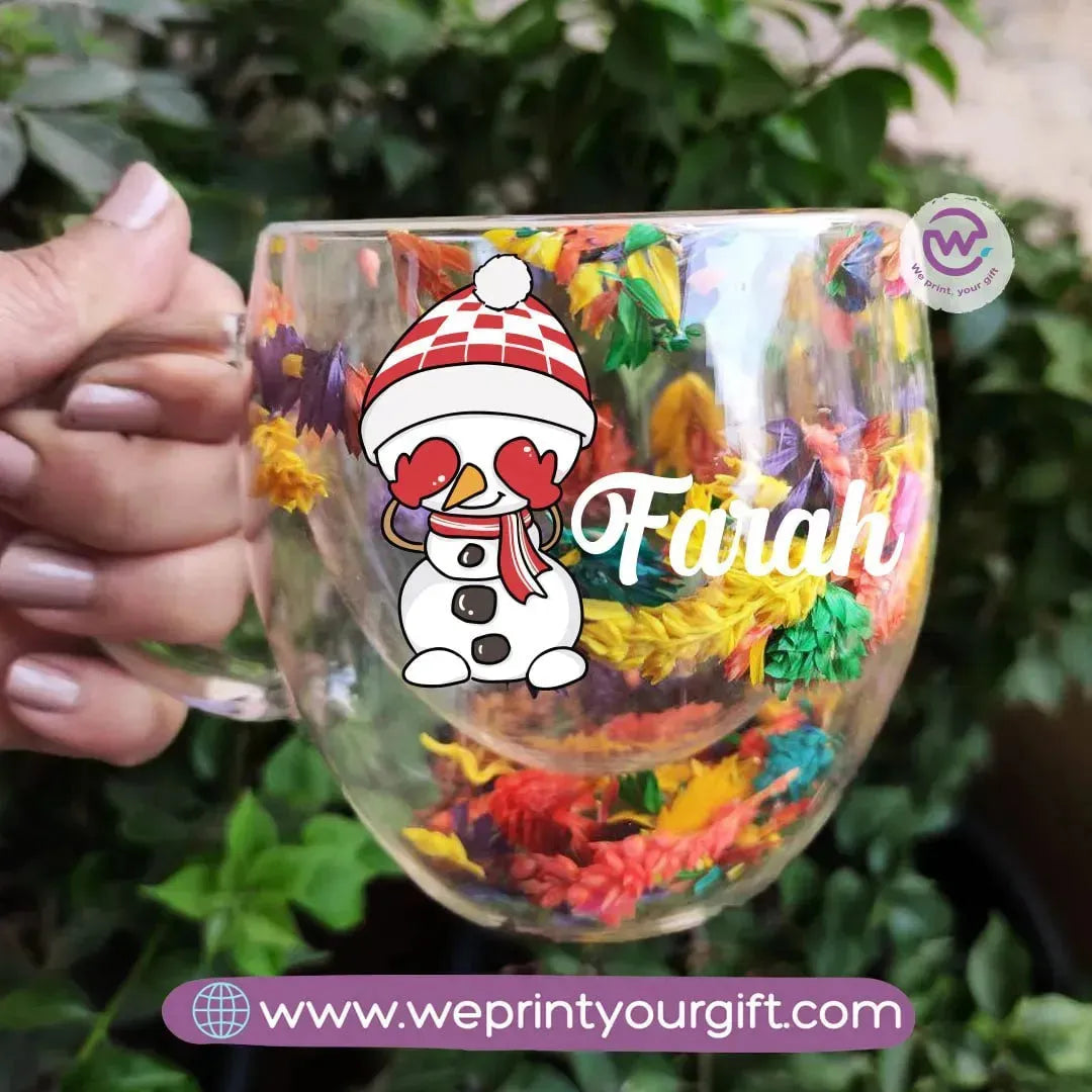Floral Double Wall Mug-Christmas - WE PRINT