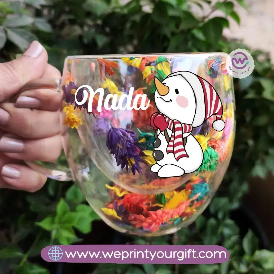 Floral Double Wall Mug-Christmas - WE PRINT