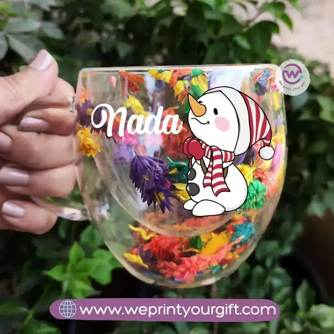 Floral Double Wall Mug-Christmas - WE PRINT