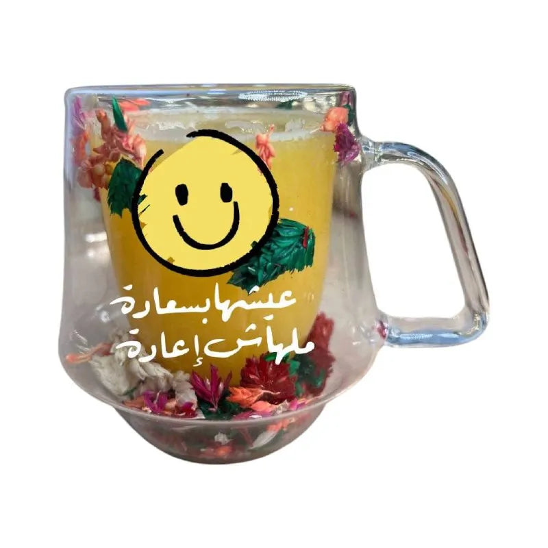 Floral double wall mug- Comic design - WE PRINT