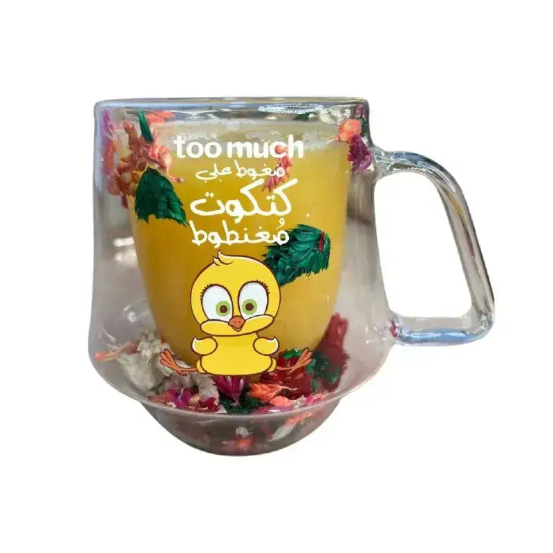Floral double wall mug- Comic design - WE PRINT