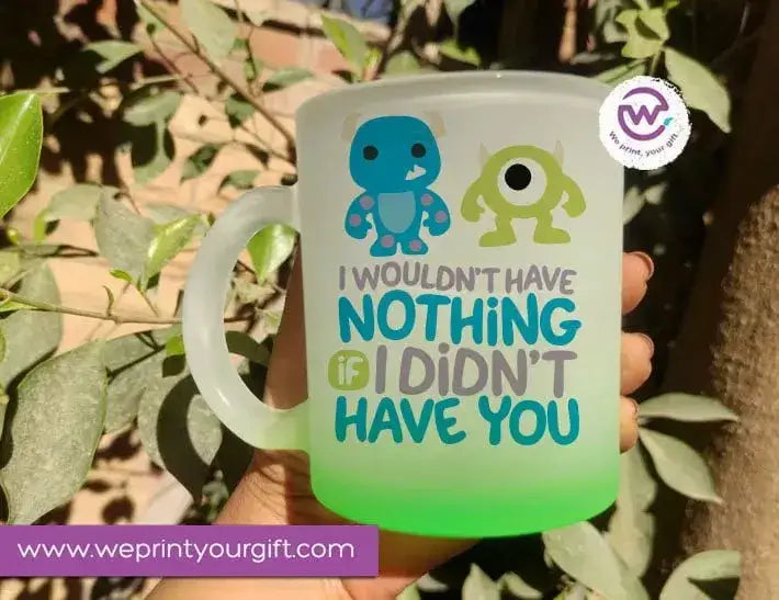 Frosted Glass Mug-Monsters - WE PRINT