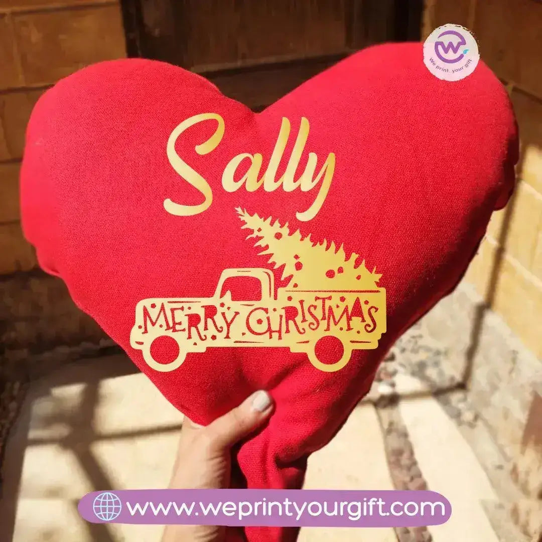 Heart Fabric Cushion-Christmas - WE PRINT