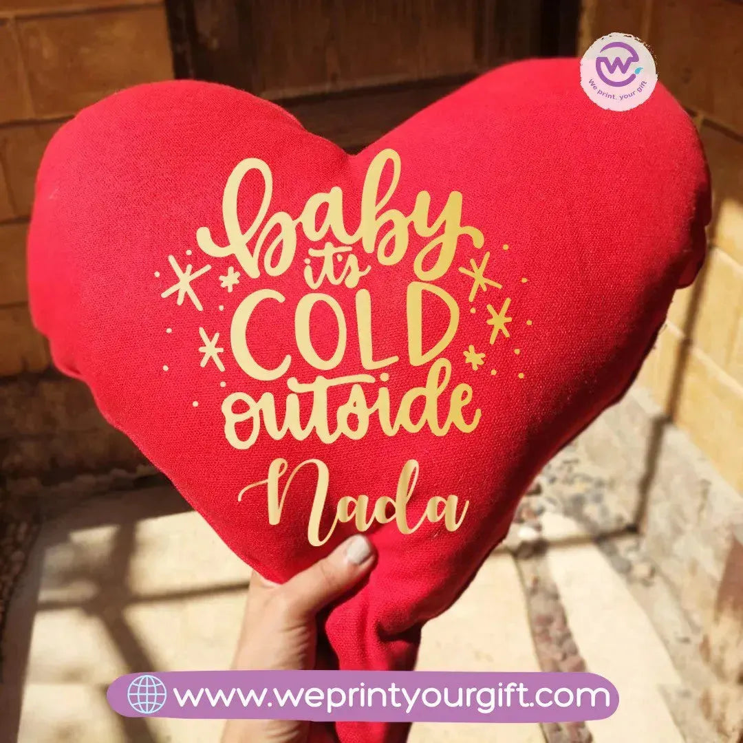 Heart Fabric Cushion-Christmas - WE PRINT