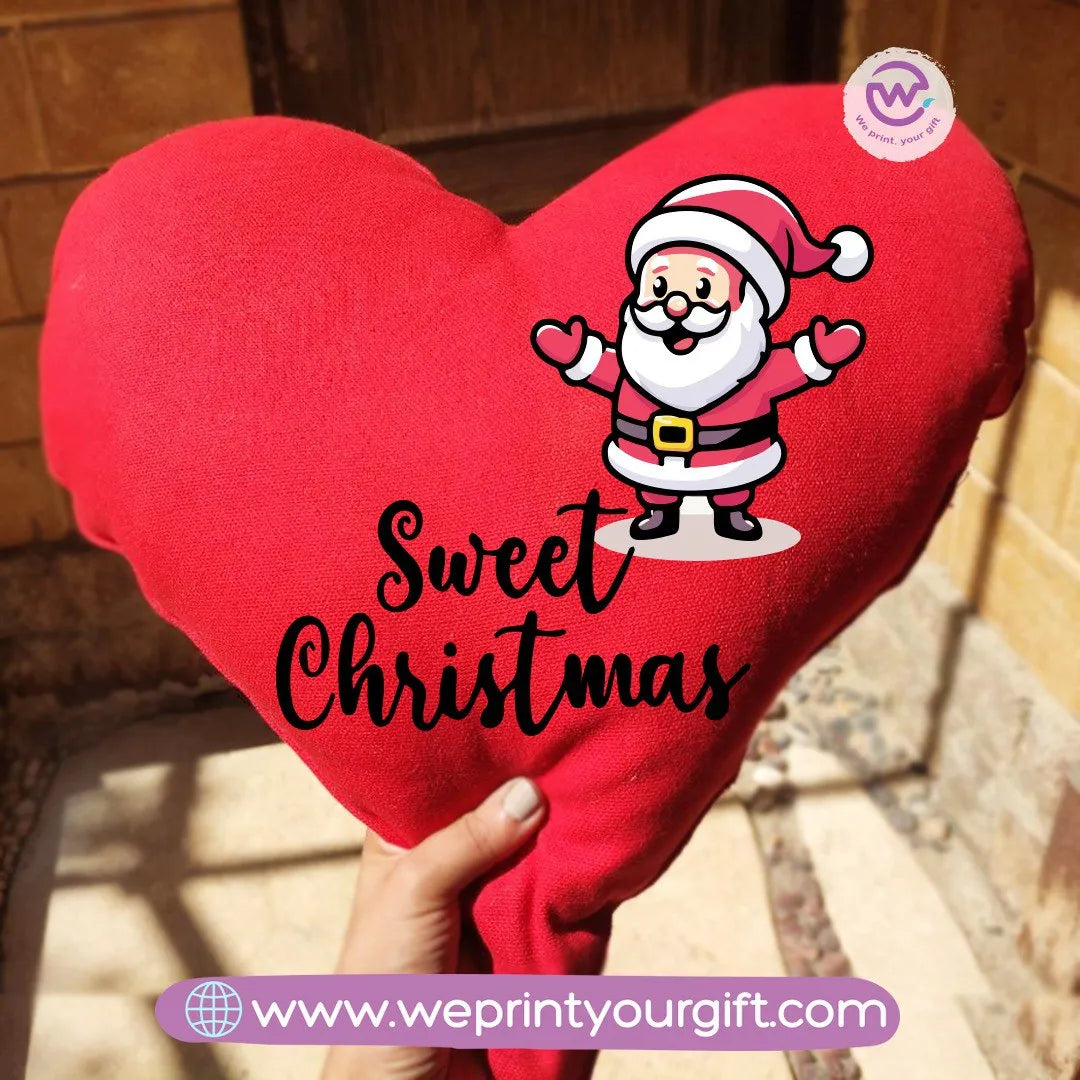 Heart Fabric Cushion-Snowman - WE PRINT